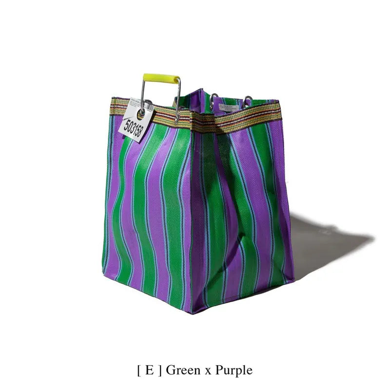 PUEBCO｜RECYCLED PLASTIC STRIPE BAG Rectangle D26 / 再生塑料條紋包 長方形 D26