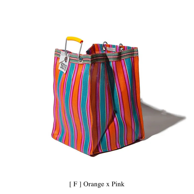 PUEBCO｜RECYCLED PLASTIC STRIPE BAG Rectangle D26 / 再生塑料條紋包 長方形 D26
