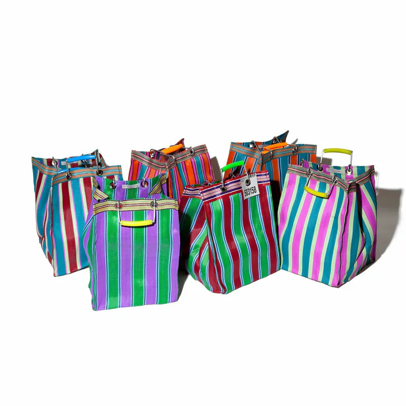 PUEBCO｜RECYCLED PLASTIC STRIPE BAG Rectangle D26 / 再生塑料條紋包 長方形 D26