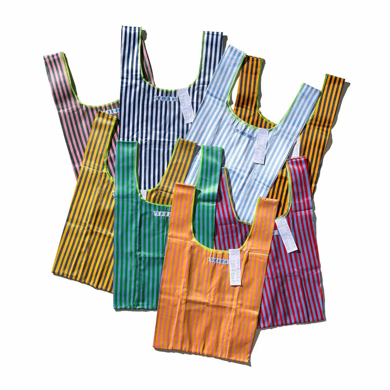 PUEBCO｜SCHOOL TIE FABRIC BAG Yellow x Gray / 學生領帶再製環保提袋 黃ｘ灰