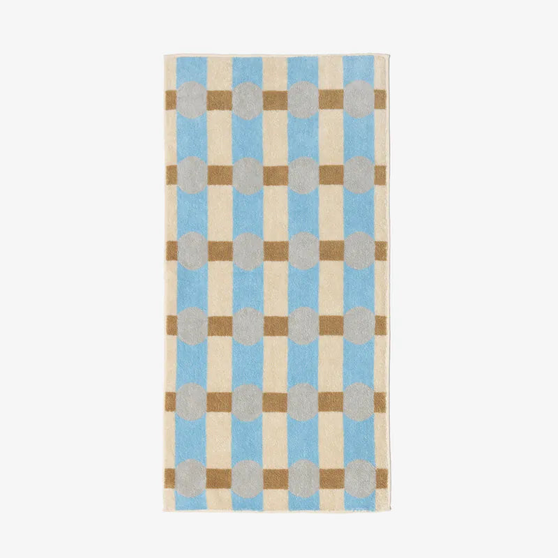韓國 Warmgrey tail｜DOT CHECK - GREY ON CREAM 奶油圓點｜毛巾 浴巾