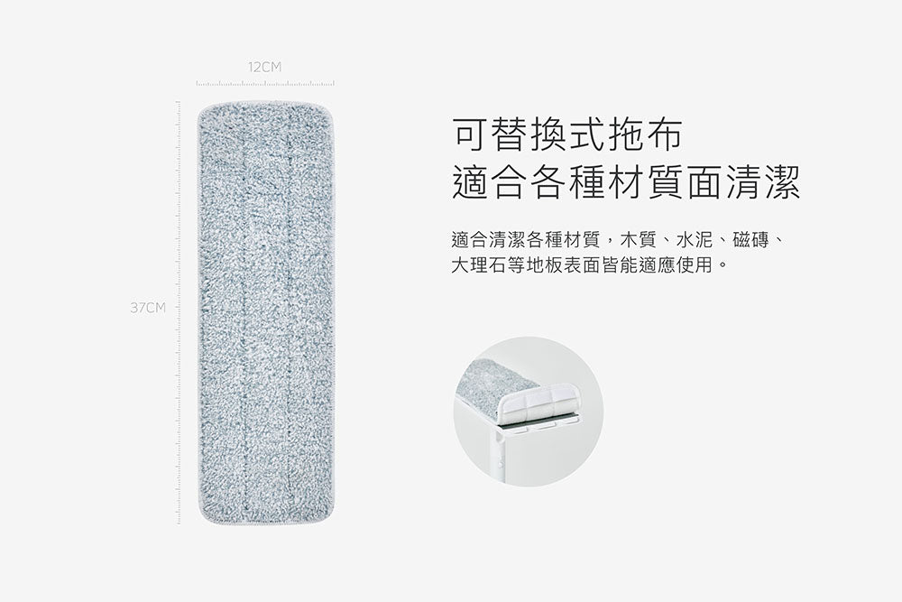 百潔PERCENT｜QUICK MOP 平板拖把1入＋替換拖布1入 (白/綠)