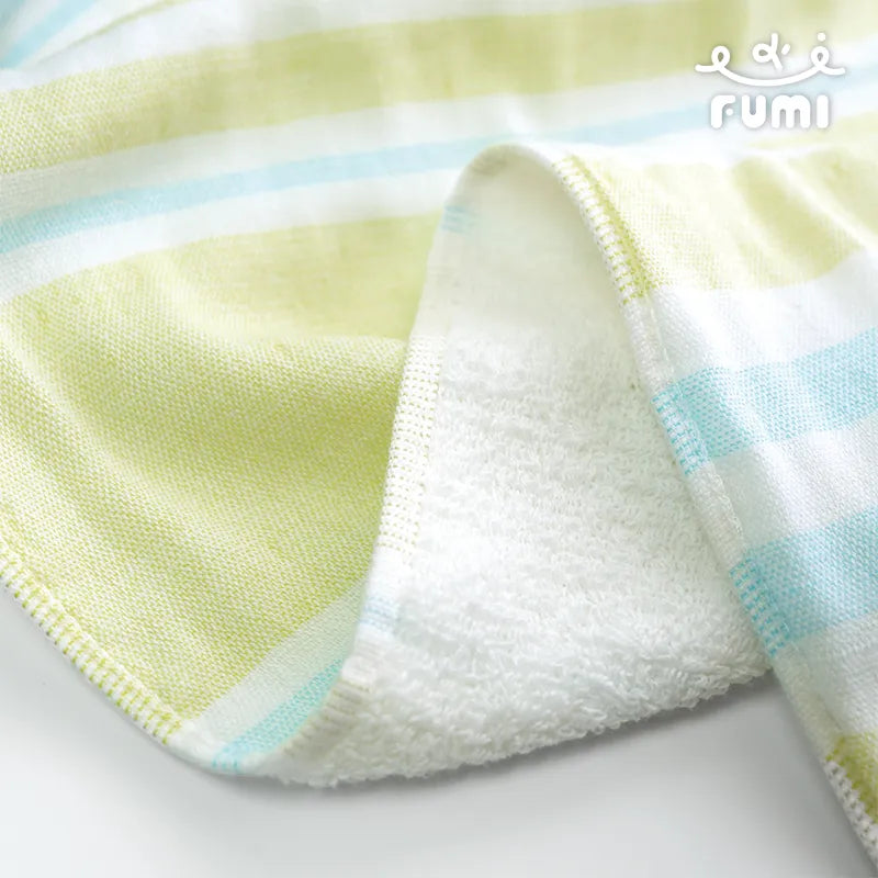 FUMI Towel｜彩條紗布毛巾｜萊姆綠 / 氣泡粉