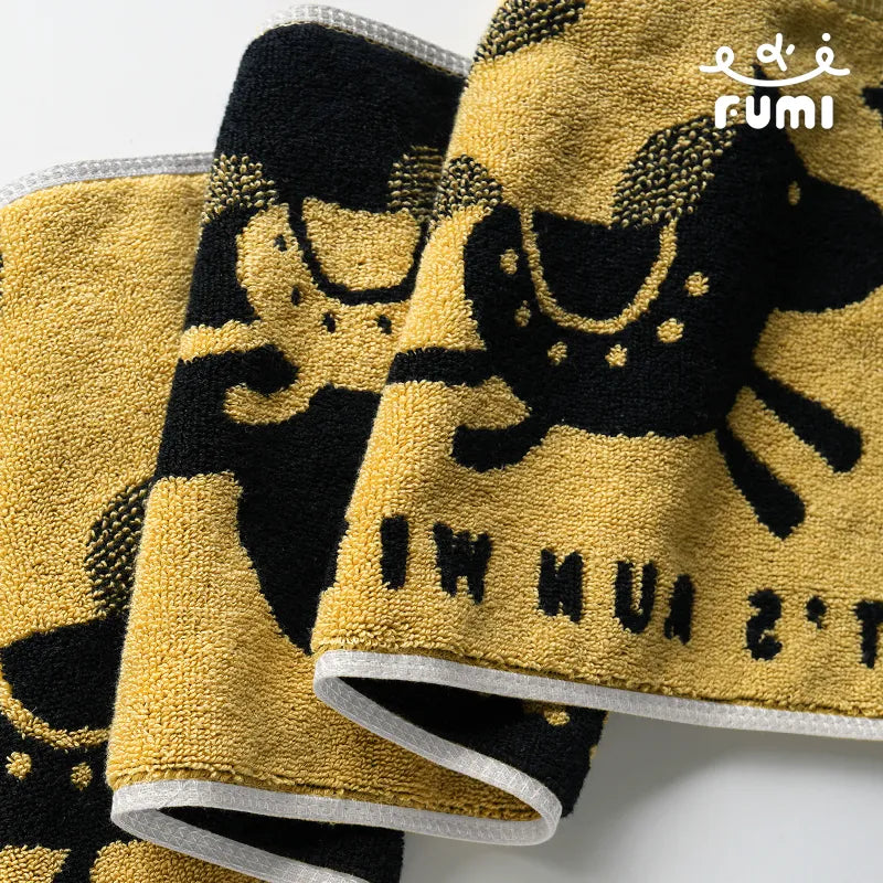 FUMI Towel｜小馬運動毛巾｜黑+花生黃