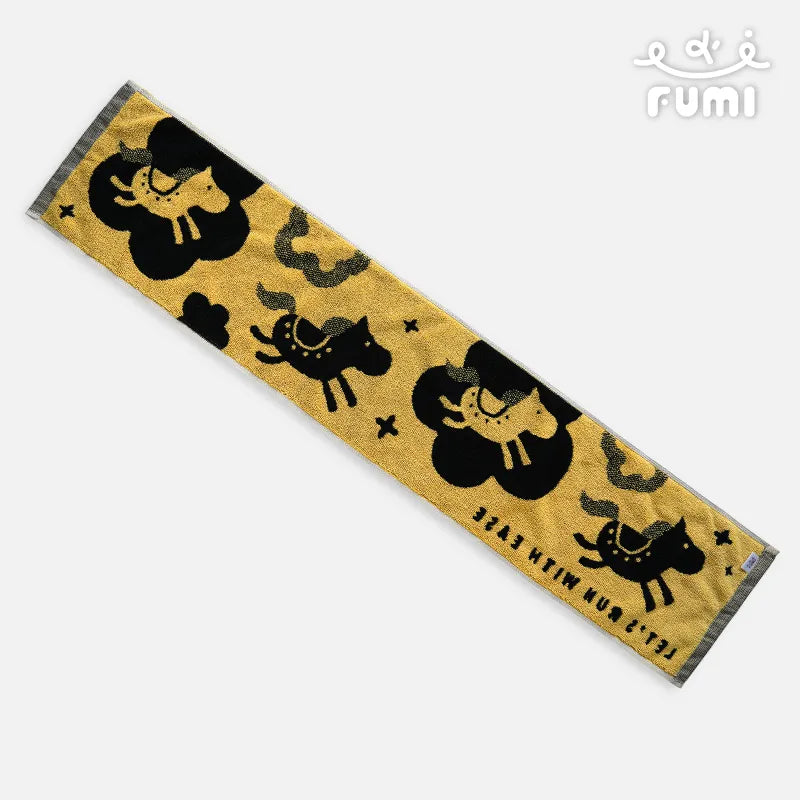 FUMI Towel｜小馬運動毛巾｜黑+花生黃