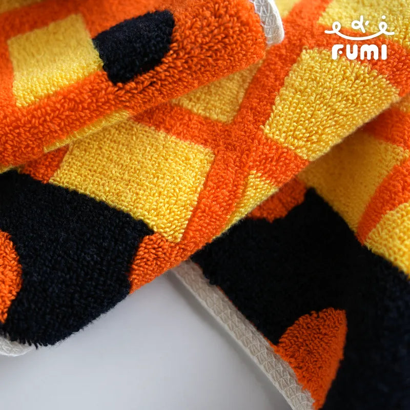 FUMI Towel｜起司長頸鹿運動毛巾｜黑+橘+黃