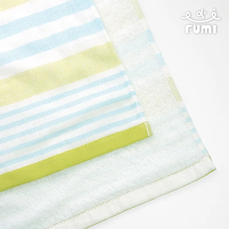 FUMI Towel｜彩條紗布毛巾｜萊姆綠 / 氣泡粉