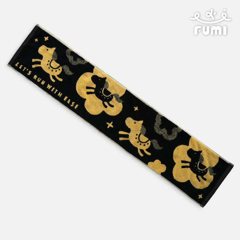 FUMI Towel｜小馬運動毛巾｜黑+花生黃