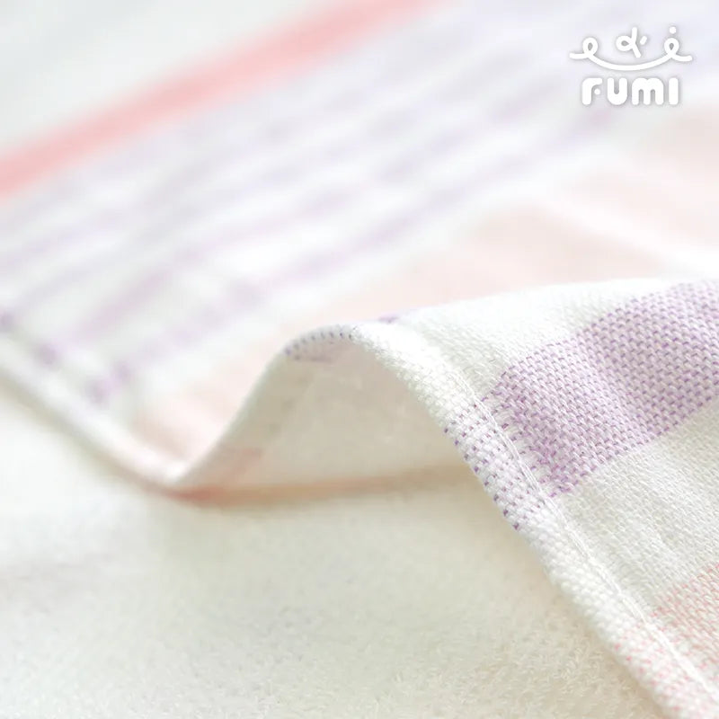 FUMI Towel｜彩條紗布毛巾｜萊姆綠 / 氣泡粉