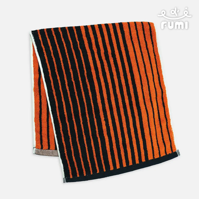 FUMI Towel｜條紋棉柔毛巾｜橘+黑 / 黑+白 / 黑+咖啡