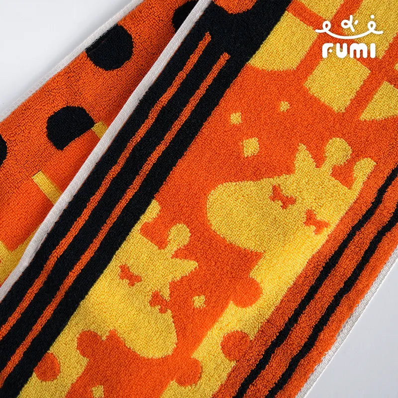 FUMI Towel｜起司長頸鹿運動毛巾｜黑+橘+黃