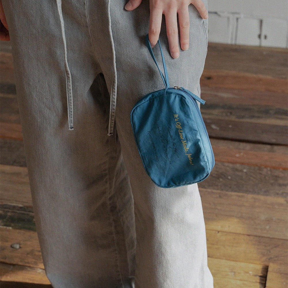 韓國 HÔTEL827｜散步巴黎 隨行掛繩包 化妝包 湛藍