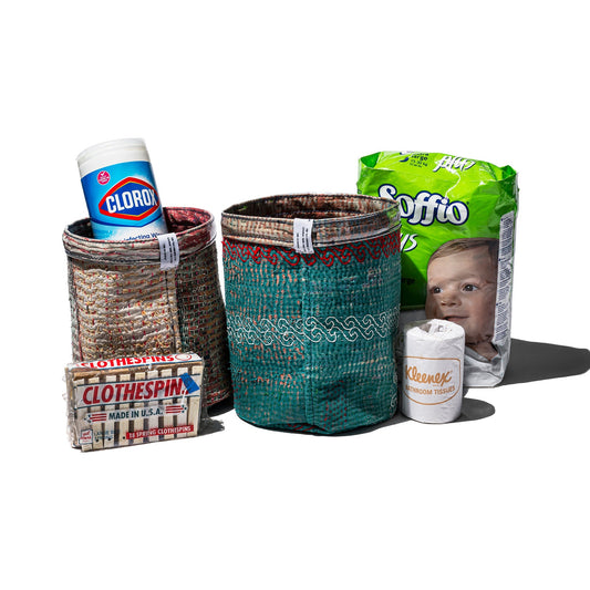 PUEBCO｜COVERED VINTAGE KANTHA QUILT ORGANIZER / 復古坎塔拼布收納架