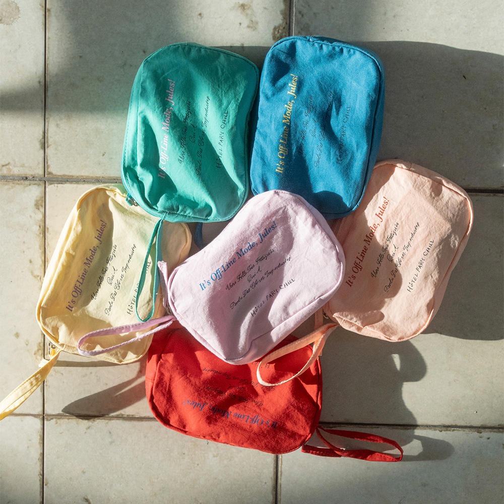 韓國 HÔTEL827｜散步巴黎 隨行掛繩包 化妝包 湛藍