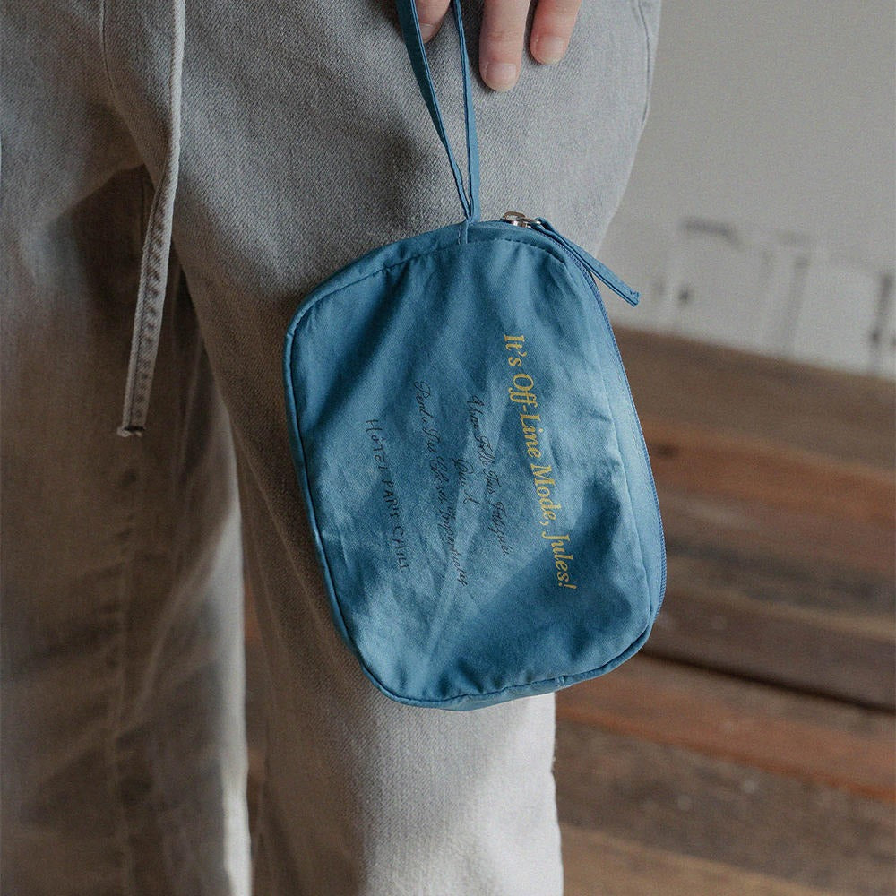 韓國 HÔTEL827｜散步巴黎 隨行掛繩包 化妝包 湛藍